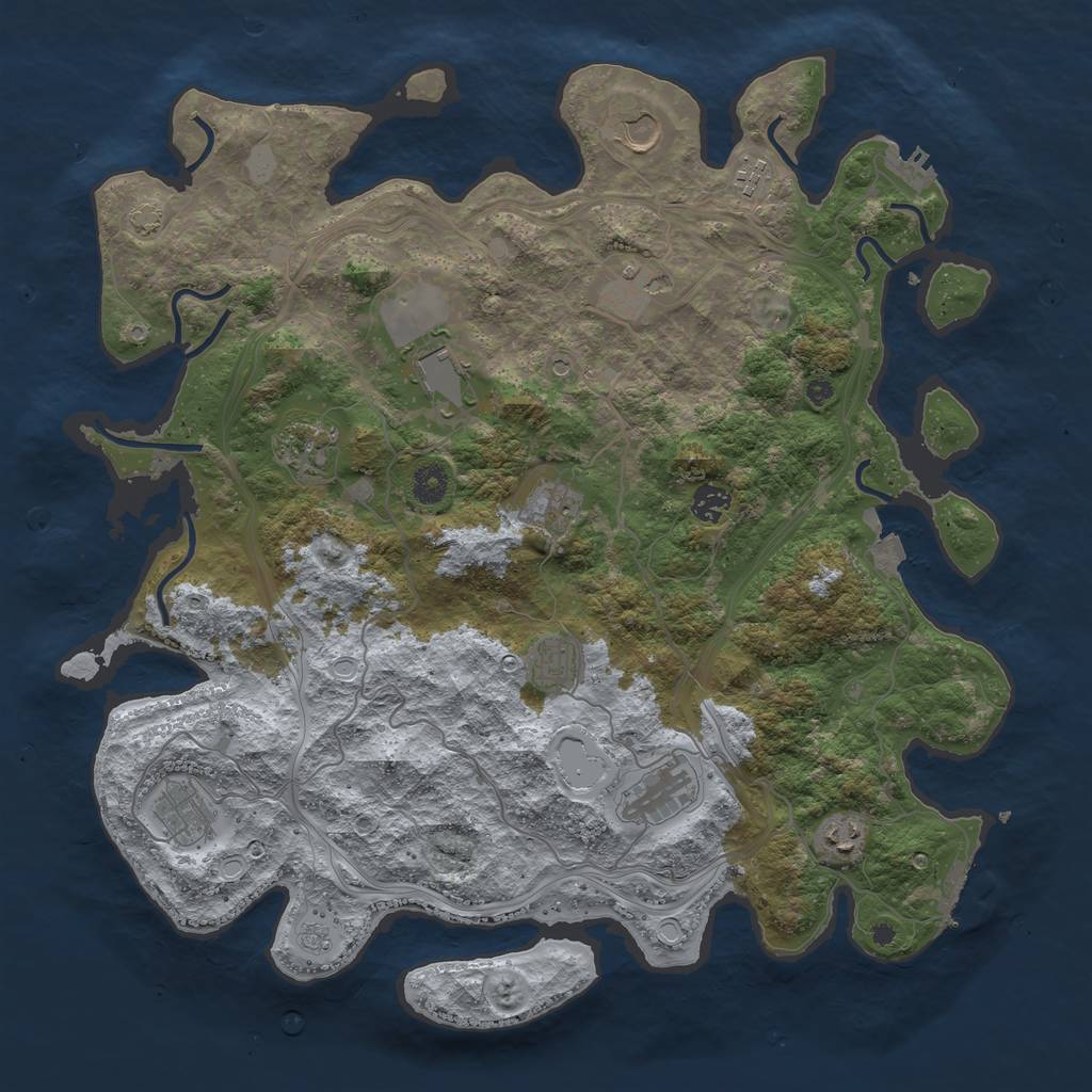 Rust Map: Procedural Map, Size: 4250, Seed: 1158241758, 19 Monuments