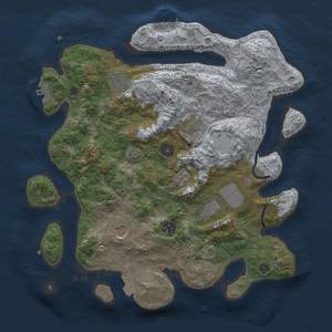 Thumbnail Rust Map: Procedural Map, Size: 3500, Seed: 1944435320, 14 Monuments