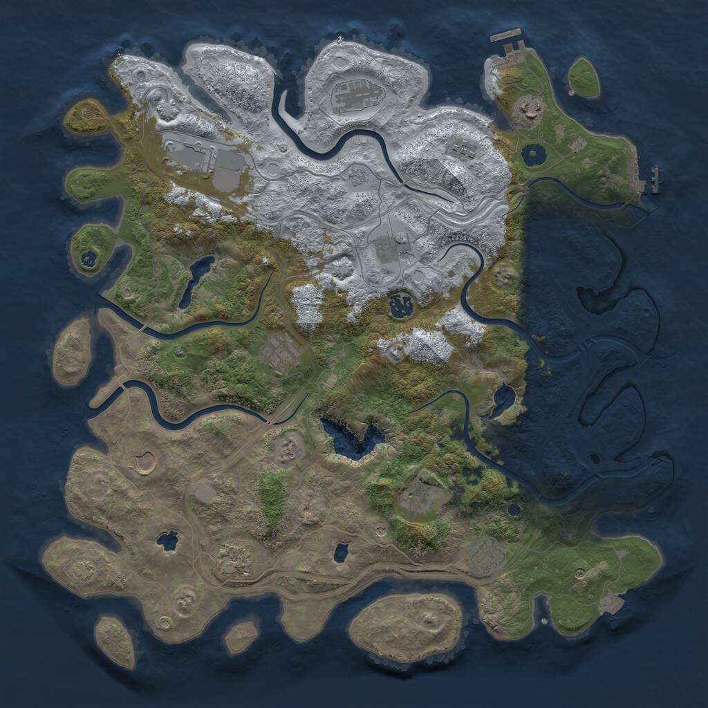 Rust Map: Procedural Map, Size: 4500, Seed: 1825, 17 Monuments