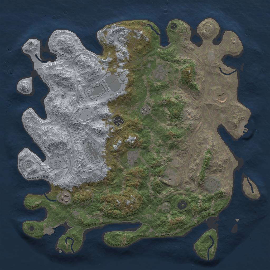 Rust Map: Procedural Map, Size: 4250, Seed: 1989887915, 18 Monuments