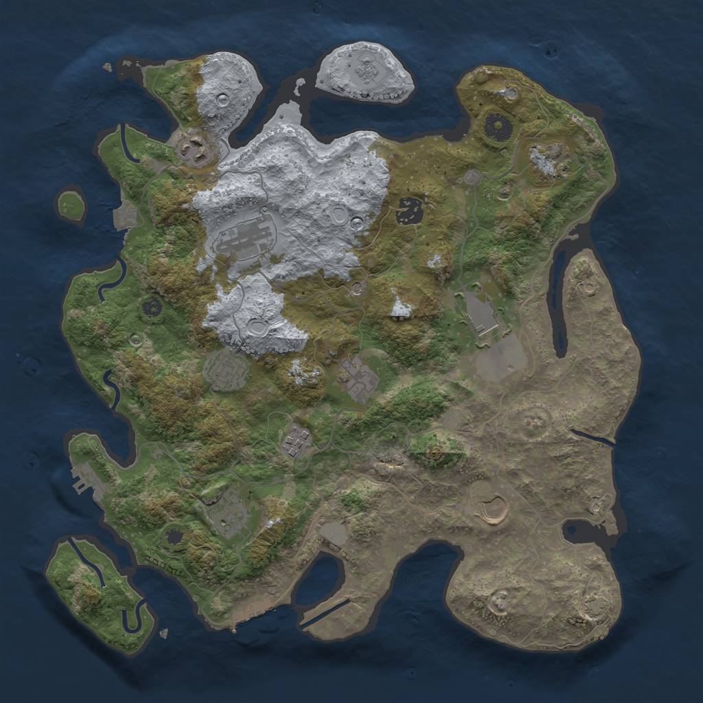 Rust Map: Procedural Map, Size: 3700, Seed: 1545570707, 18 Monuments