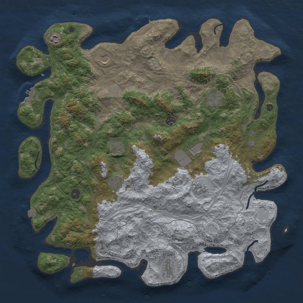 Rust Map: Procedural Map, Size: 4689, Seed: 2125592973, 18 Monuments