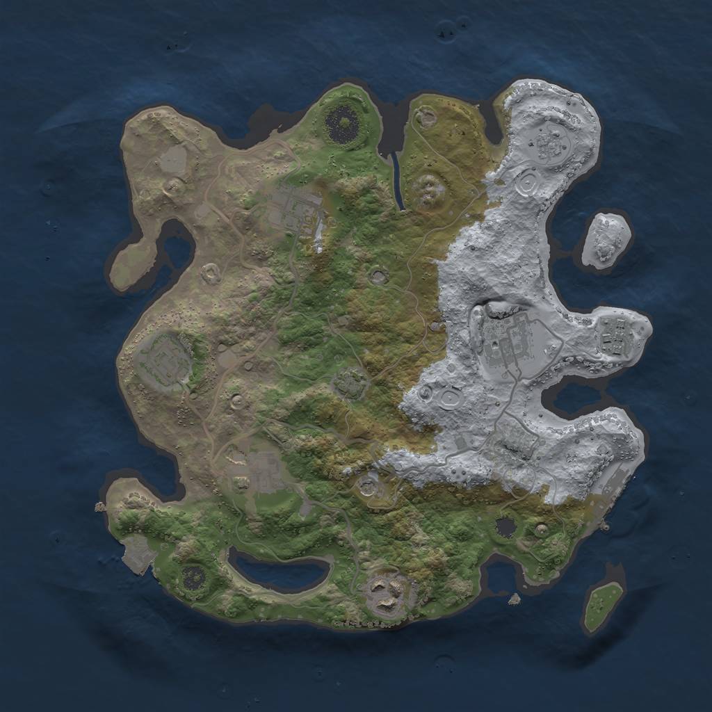 Rust Map: Procedural Map, Size: 3000, Seed: 1252318316, 13 Monuments