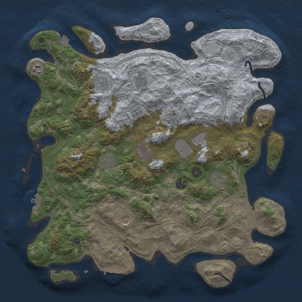Rust Map: Procedural Map, Size: 4250, Seed: 133583874, 18 Monuments