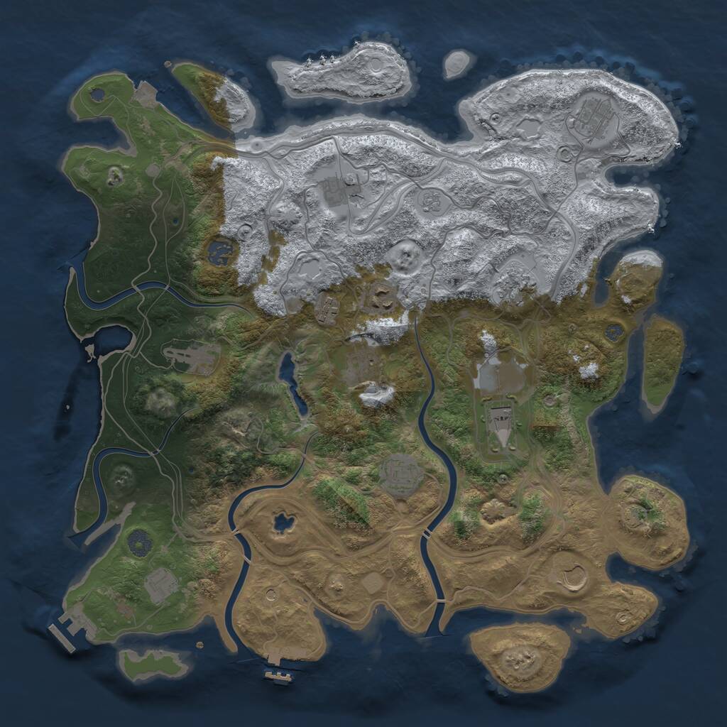 Rust Map: Procedural Map, Size: 4250, Seed: 133583874, 19 Monuments