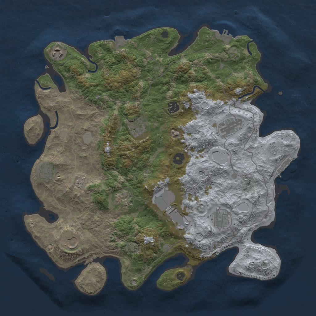 Rust Map: Procedural Map, Size: 4000, Seed: 1340191242, 18 Monuments