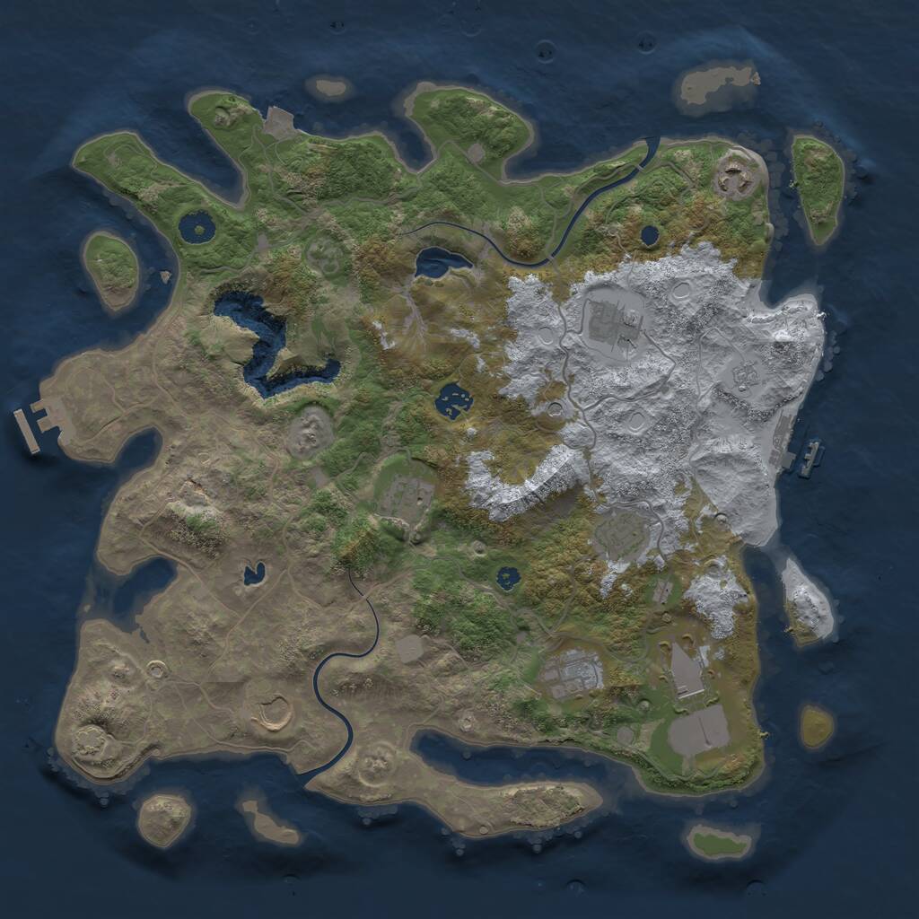 Rust Map: Procedural Map, Size: 4000, Seed: 773254669, 14 Monuments