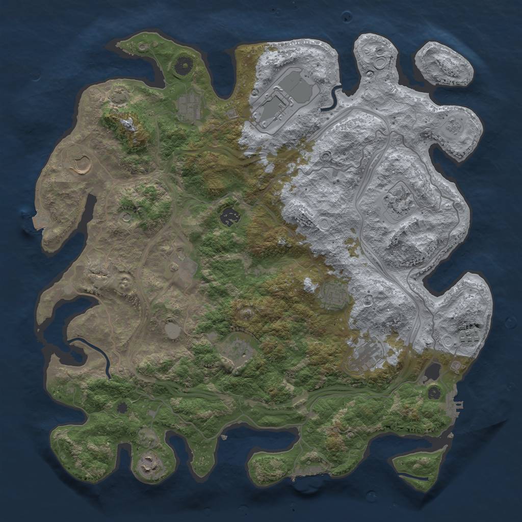 Rust Map: Procedural Map, Size: 4250, Seed: 34419104, 19 Monuments