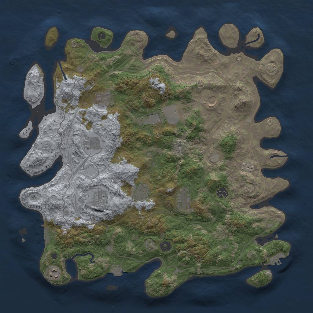 Rust Map: Procedural Map, Size: 4250, Seed: 659878803, 18 Monuments