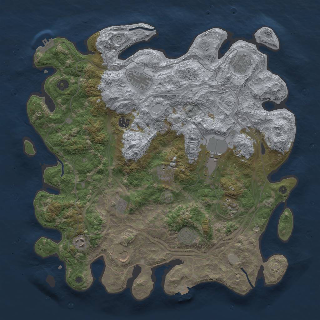 Rust Map: Procedural Map, Size: 4250, Seed: 459409480, 18 Monuments