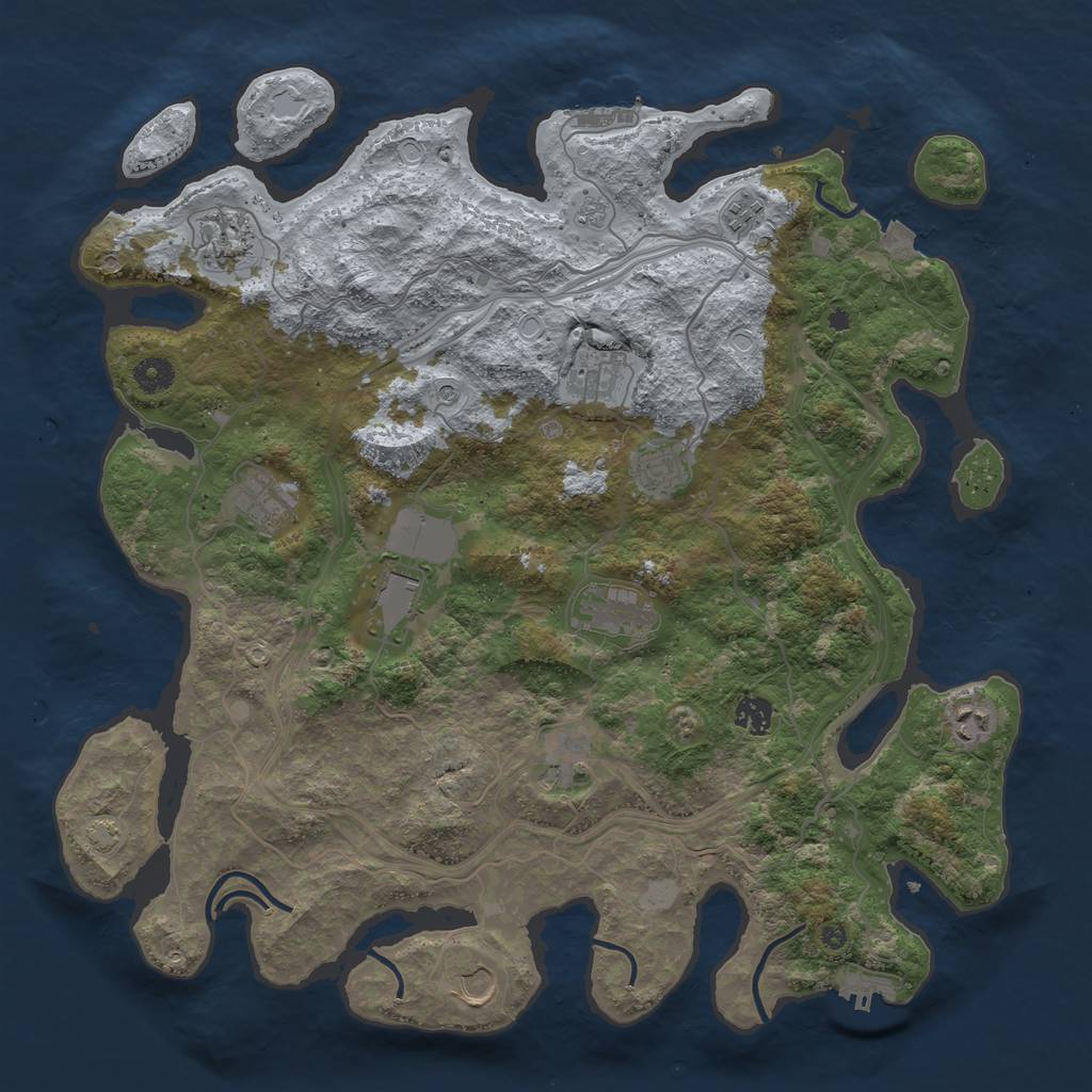 Rust Map: Procedural Map, Size: 4250, Seed: 590615215, 19 Monuments