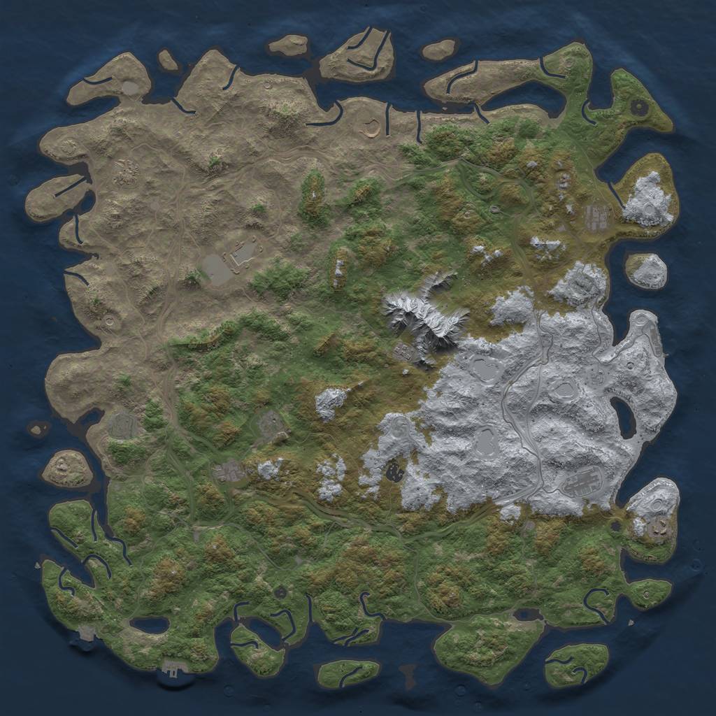 Rust Map: Procedural Map, Size: 6000, Seed: 3467091, 19 Monuments