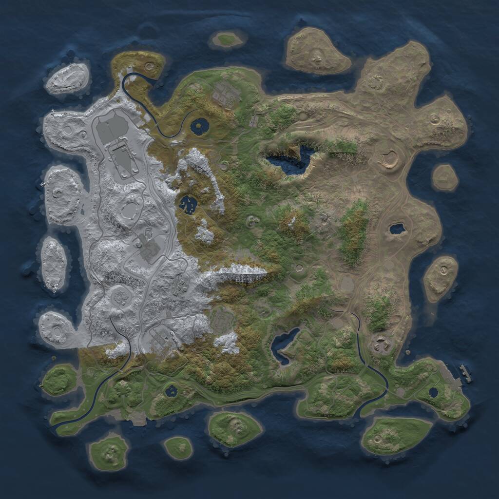 Rust Map: Procedural Map, Size: 4250, Seed: 415770773, 14 Monuments