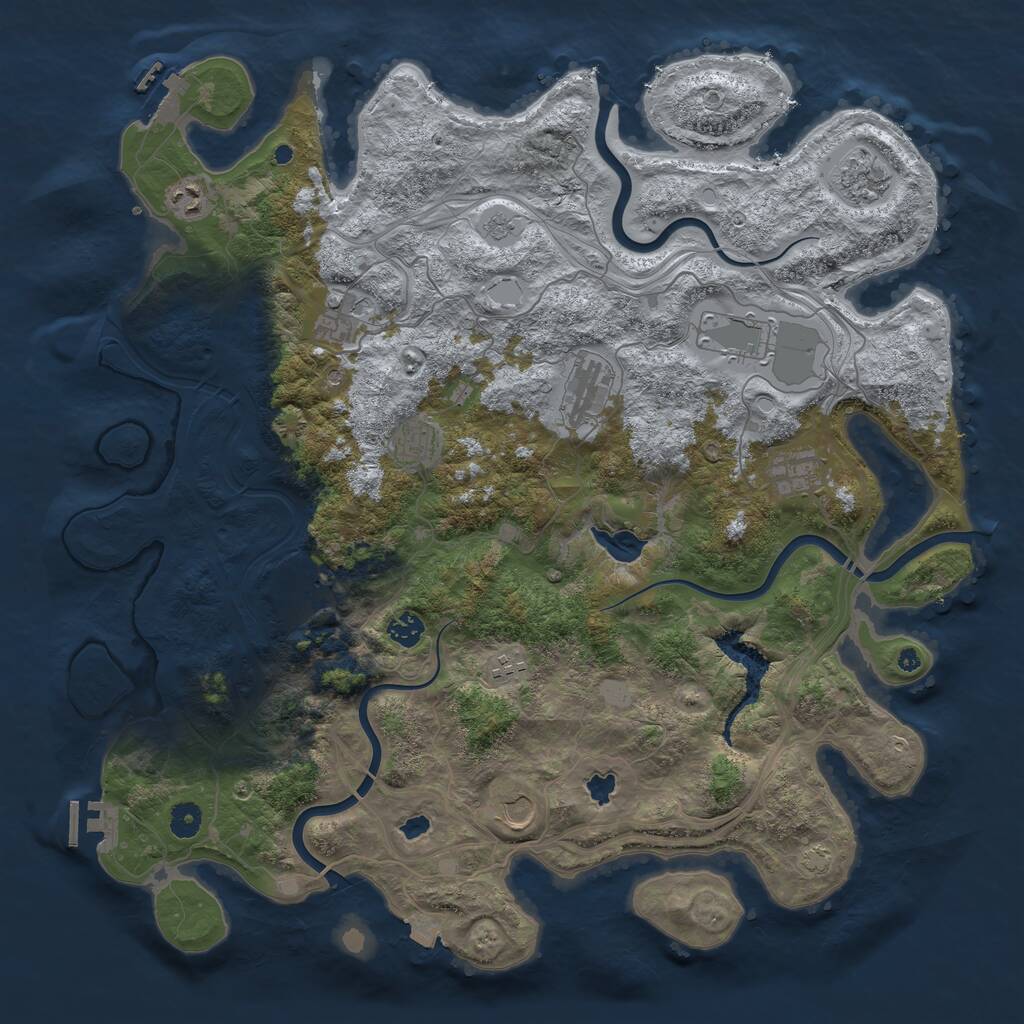 Rust Map: Procedural Map, Size: 4500, Seed: 456358762, 17 Monuments