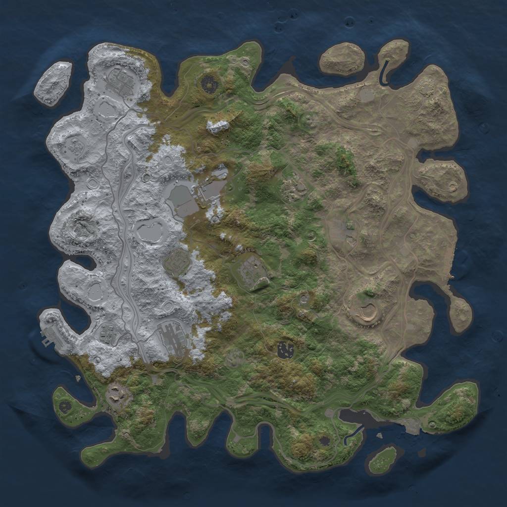 Rust Map: Procedural Map, Size: 4250, Seed: 1818113901, 19 Monuments