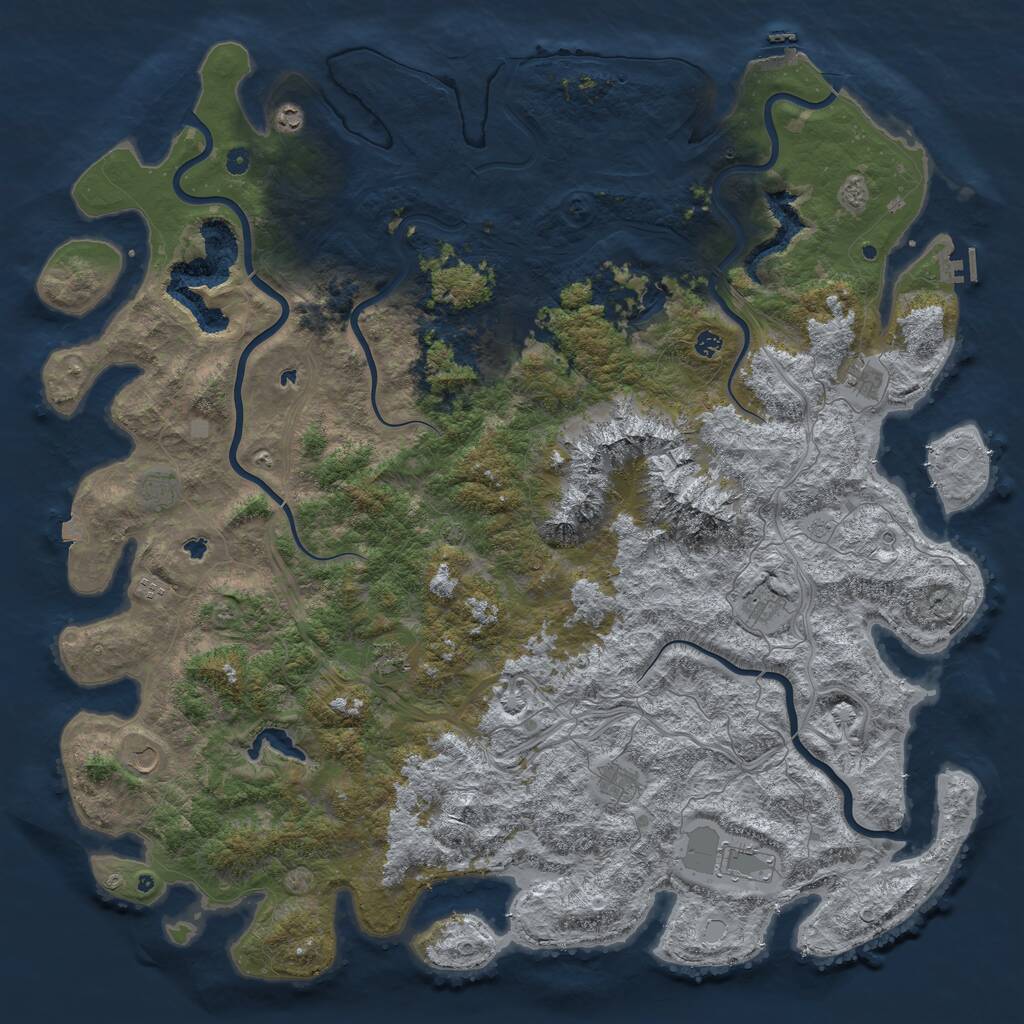 Rust Map: Procedural Map, Size: 6000, Seed: 781217, 17 Monuments