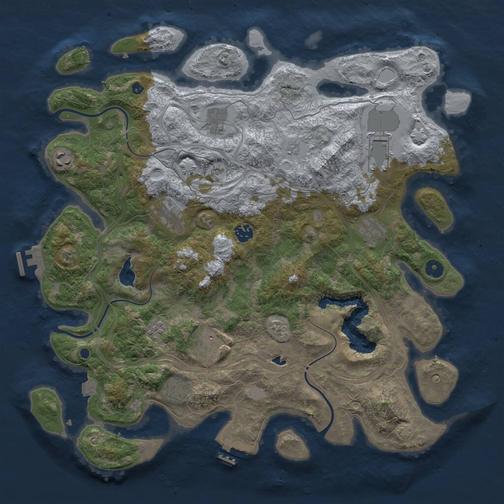 Rust Map: Procedural Map, Size: 4250, Seed: 1171002123, 15 Monuments