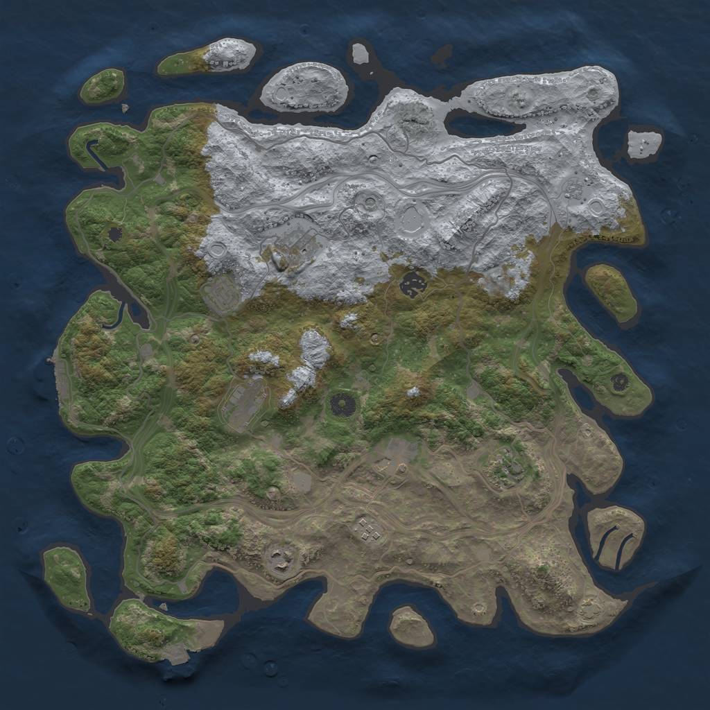 Rust Map: Procedural Map, Size: 4250, Seed: 1171002123, 15 Monuments