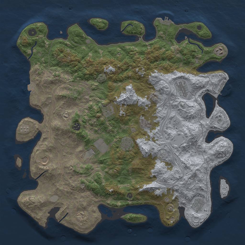 Rust Map: Procedural Map, Size: 4500, Seed: 436089688, 19 Monuments