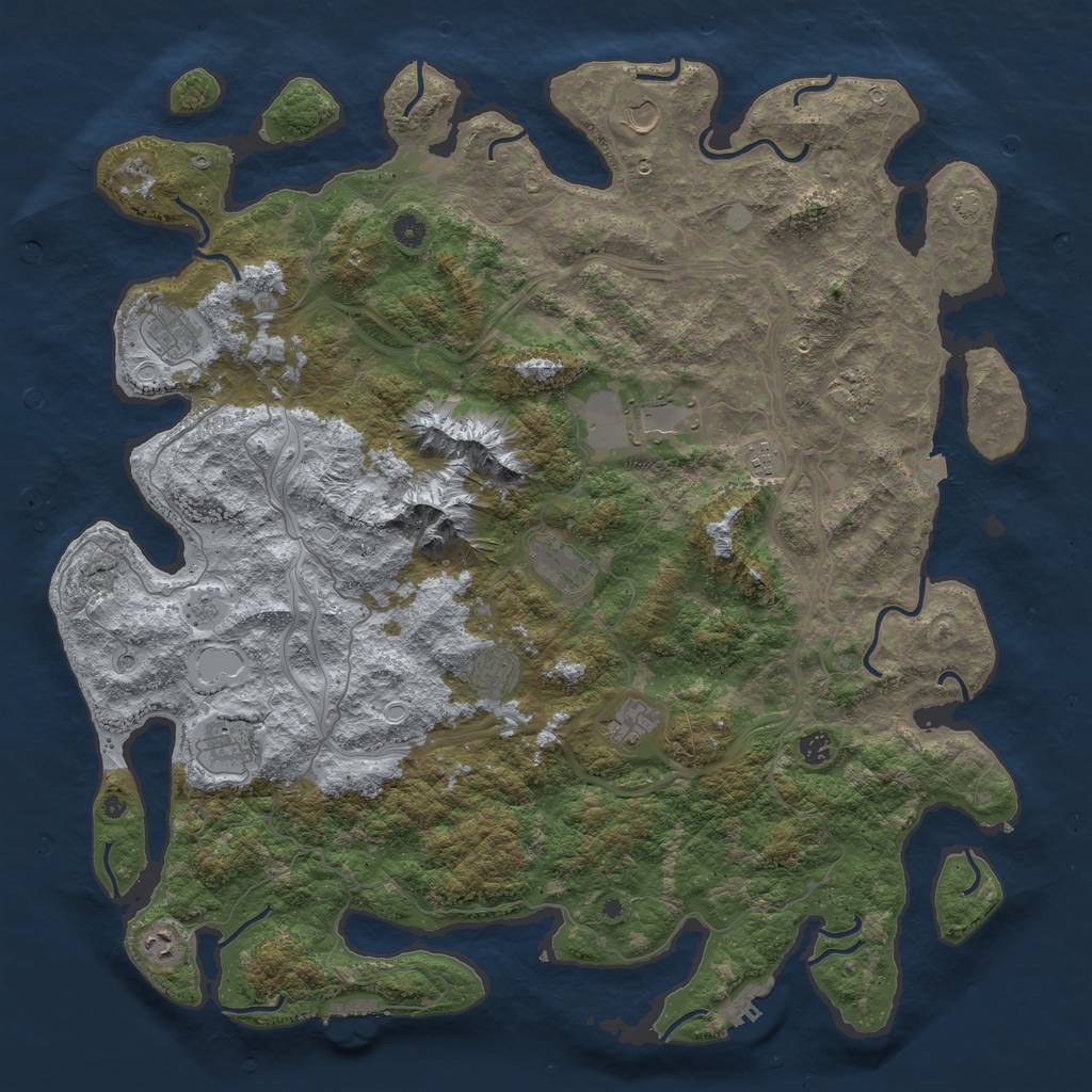 Rust Map: Procedural Map, Size: 5000, Seed: 256694, 19 Monuments