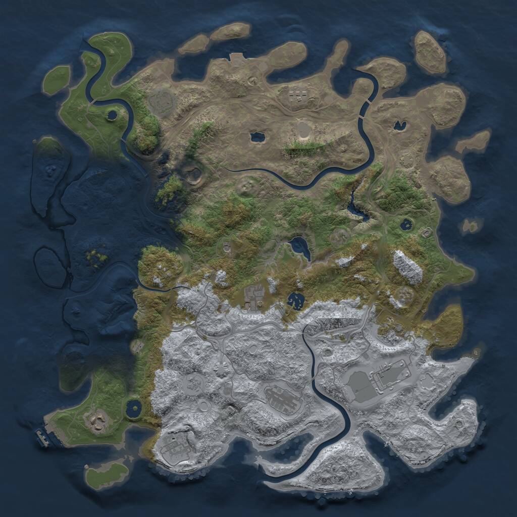 Rust Map: Procedural Map, Size: 4500, Seed: 301933804, 15 Monuments