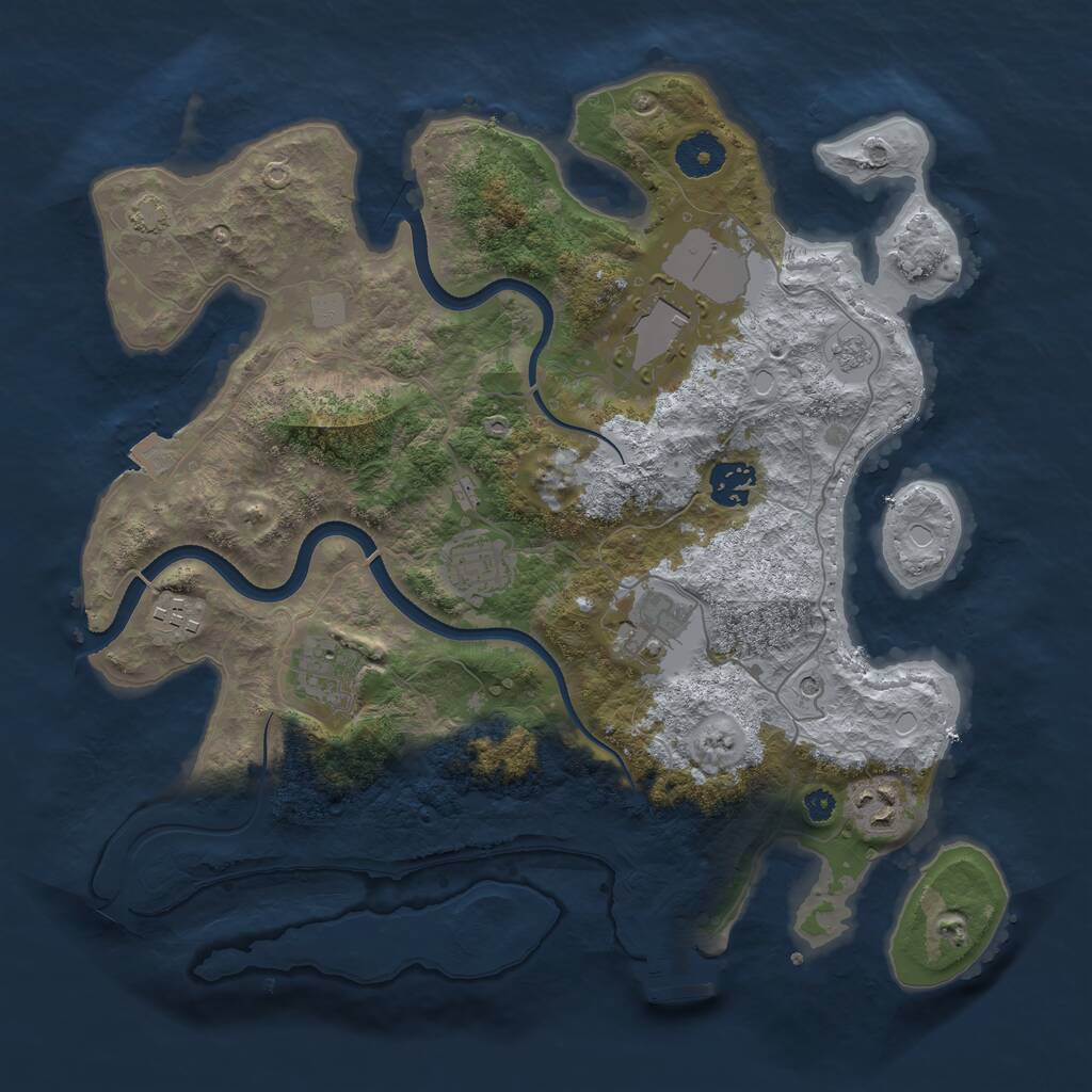 Rust Map: Procedural Map, Size: 3500, Seed: 41859678, 12 Monuments