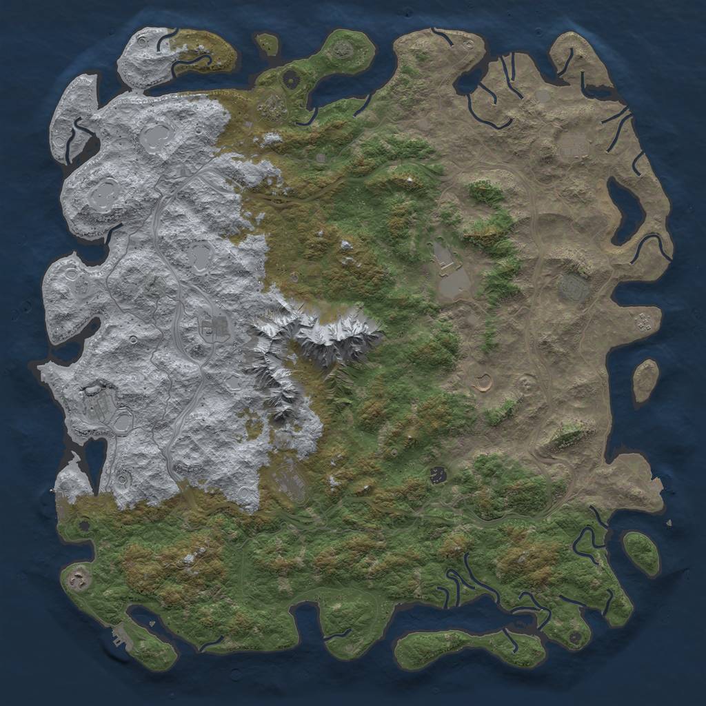 Rust Map: Procedural Map, Size: 6000, Seed: 1244923112, 19 Monuments