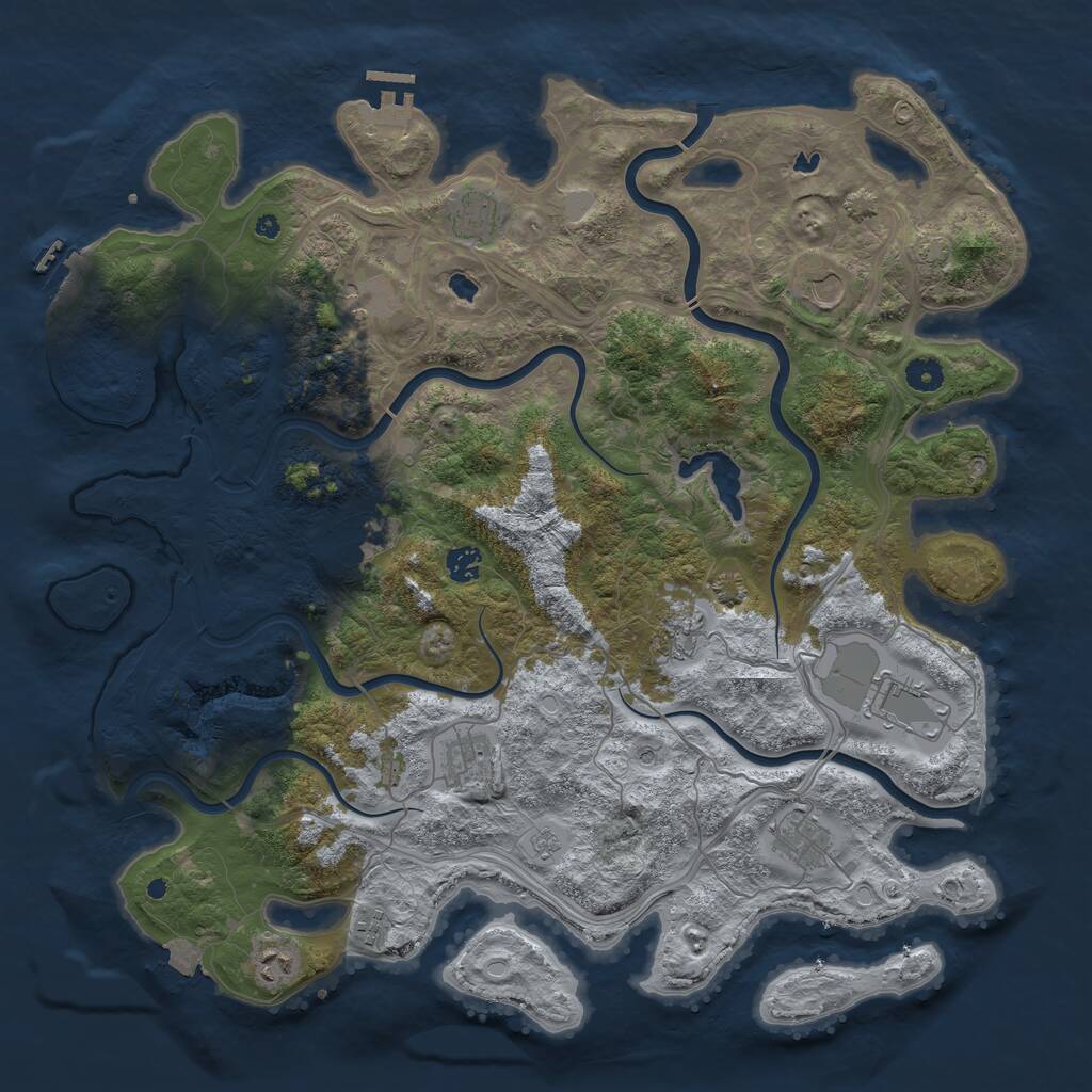 Rust Map: Procedural Map, Size: 4500, Seed: 1536340923, 17 Monuments