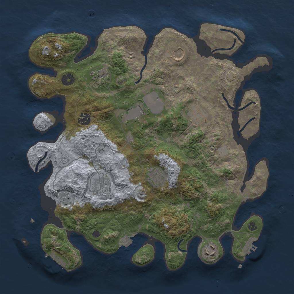Rust Map: Procedural Map, Size: 3500, Seed: 79281732, 17 Monuments