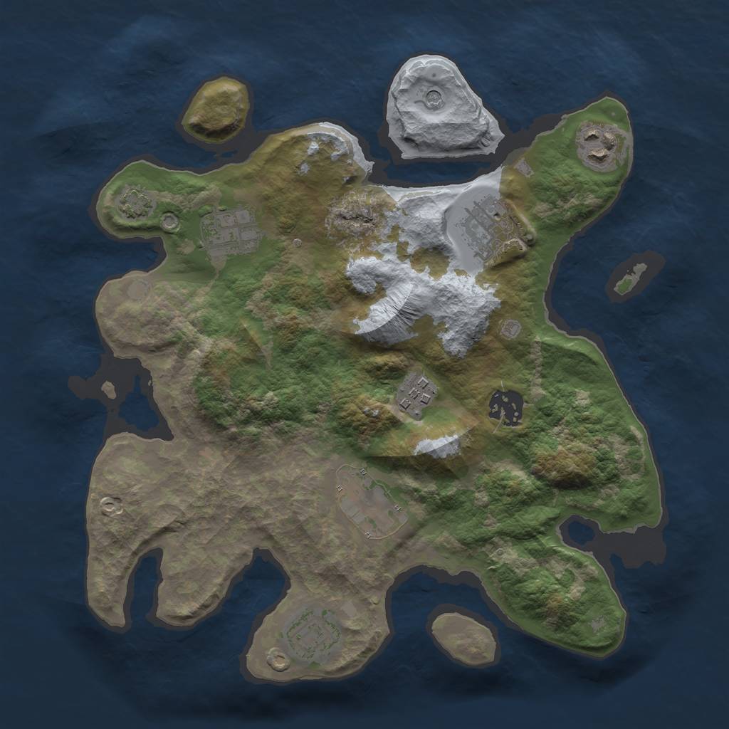 Rust Map: Barren, Size: 3000, Seed: 1179530035, 11 Monuments