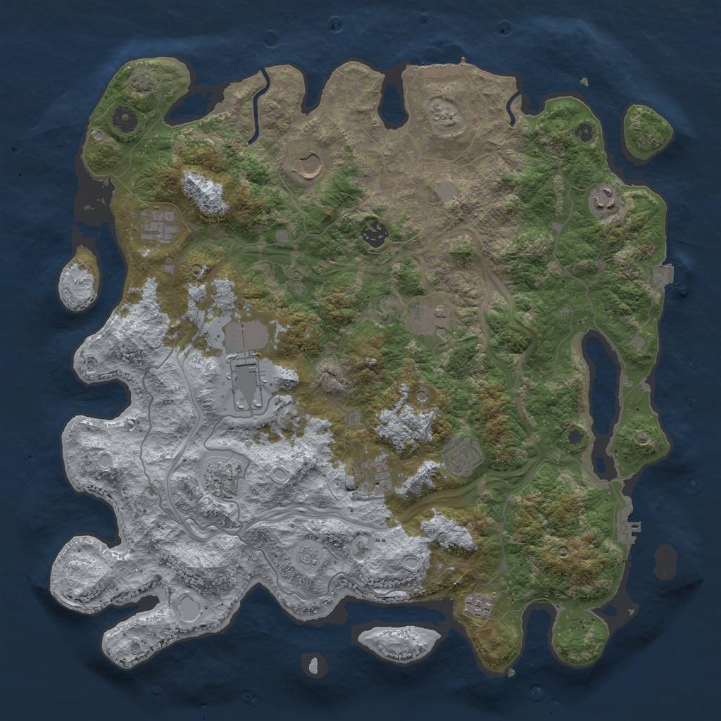 Rust Map: Procedural Map, Size: 4250, Seed: 91887417, 18 Monuments