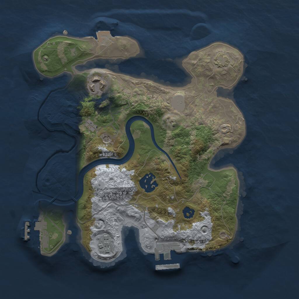 Rust Map: Procedural Map, Size: 2500, Seed: 1684862689, 8 Monuments