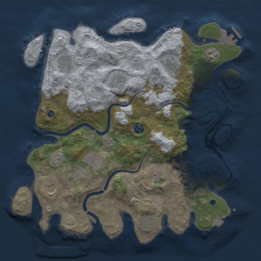 Rust Map: Procedural Map, Size: 3700, Seed: 66597522, 15 Monuments