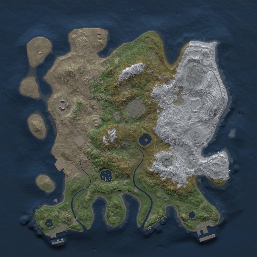 Rust Map: Procedural Map, Size: 3200, Seed: 19962602, 10 Monuments