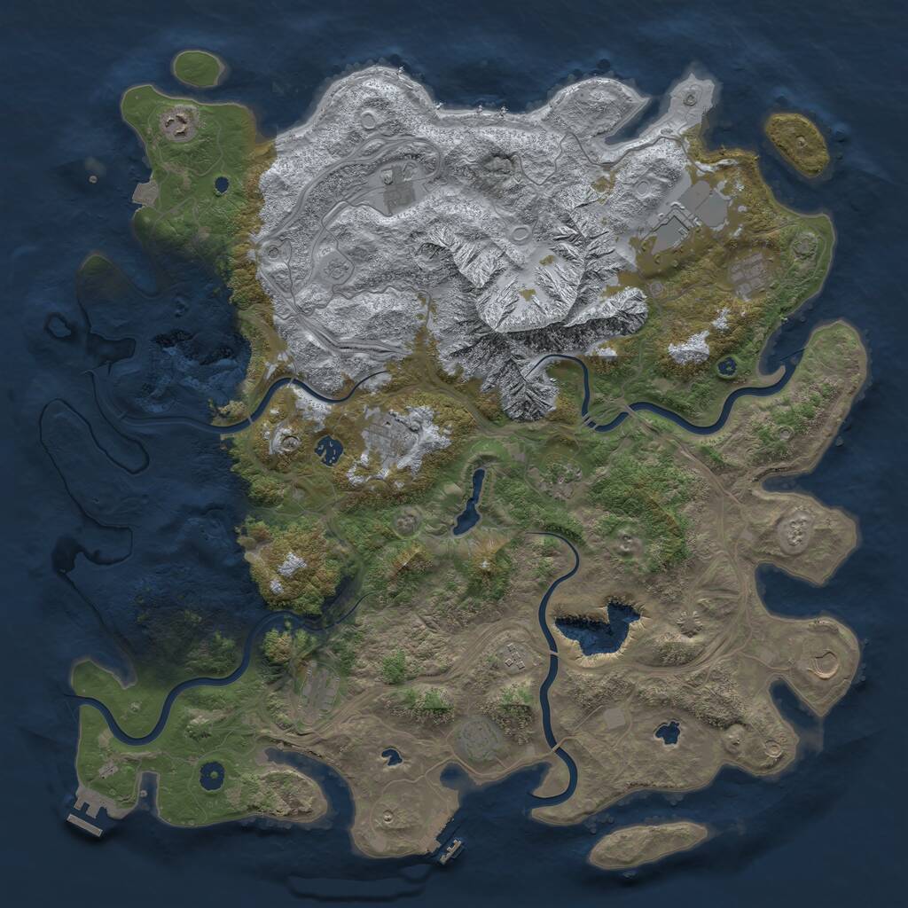 Rust Map: Procedural Map, Size: 5000, Seed: 10998001, 17 Monuments