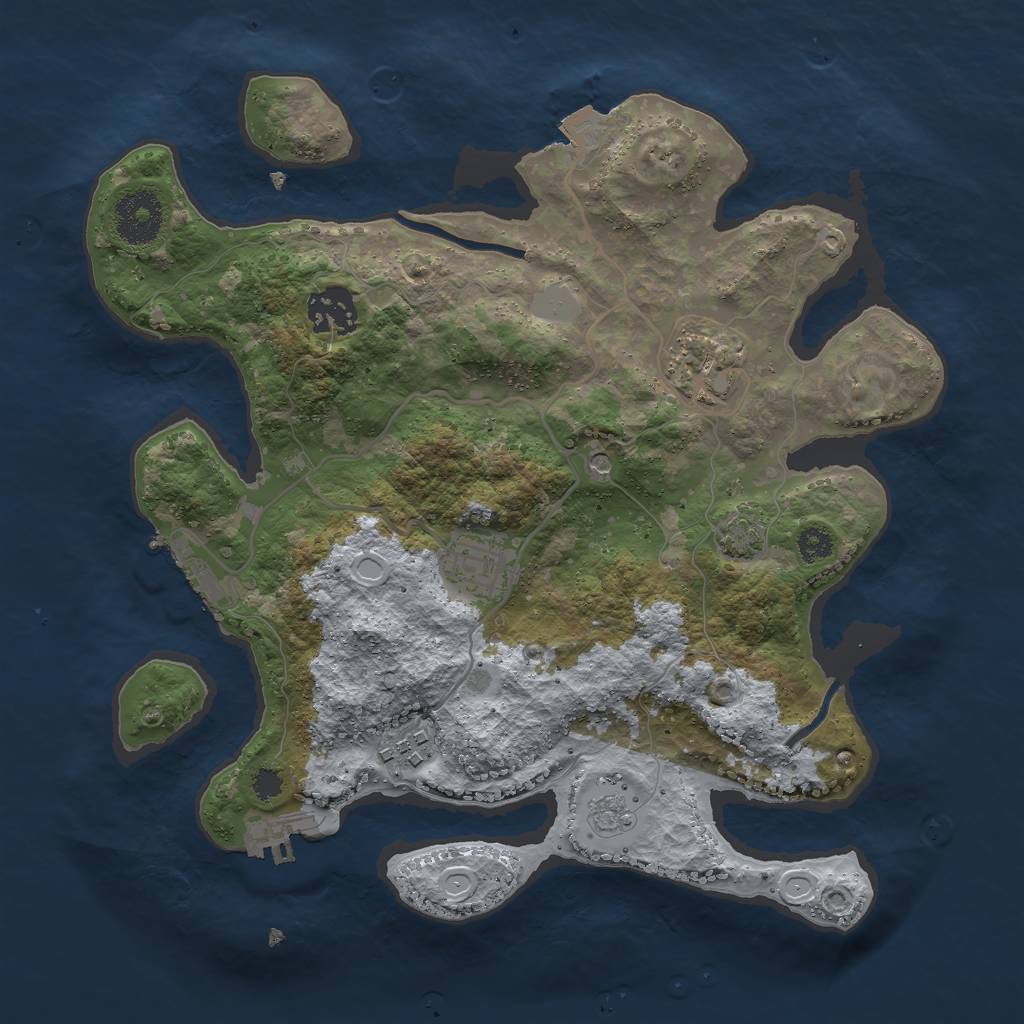 Rust Map: Procedural Map, Size: 3000, Seed: 422039, 12 Monuments