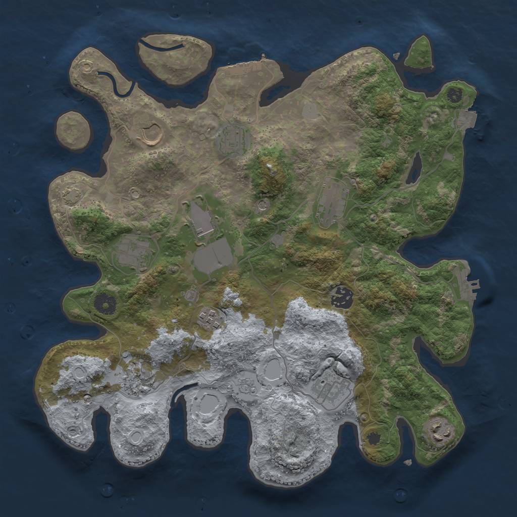 Rust Map: Procedural Map, Size: 3500, Seed: 822495731, 18 Monuments