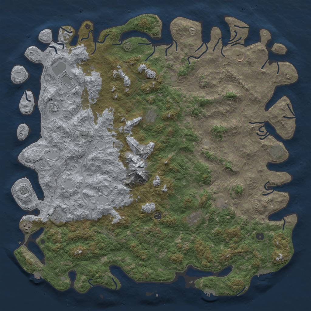 Rust Map: Procedural Map, Size: 6000, Seed: 244224316, 19 Monuments