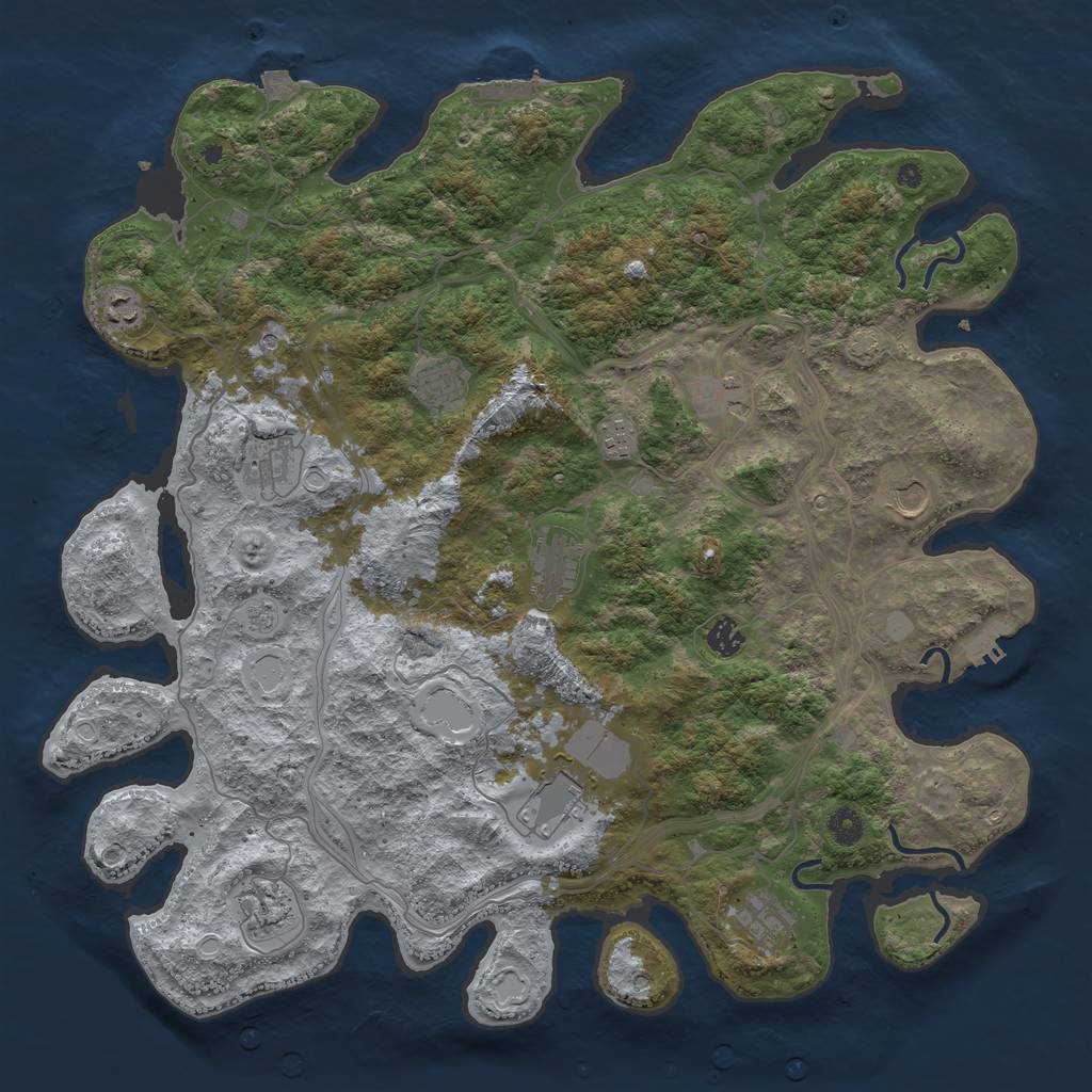 Rust Map: Procedural Map, Size: 4500, Seed: 155912538, 19 Monuments