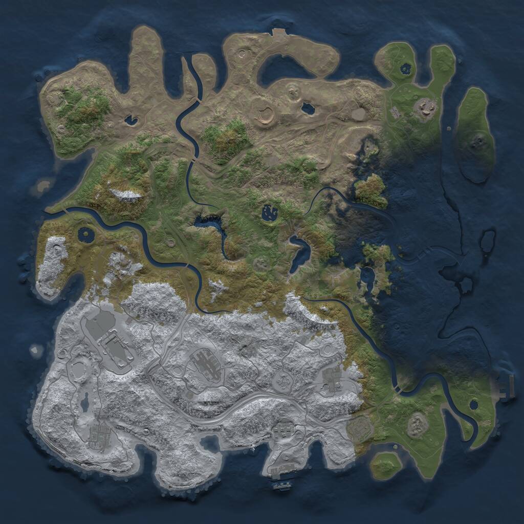 Rust Map: Procedural Map, Size: 4700, Seed: 25012, 17 Monuments