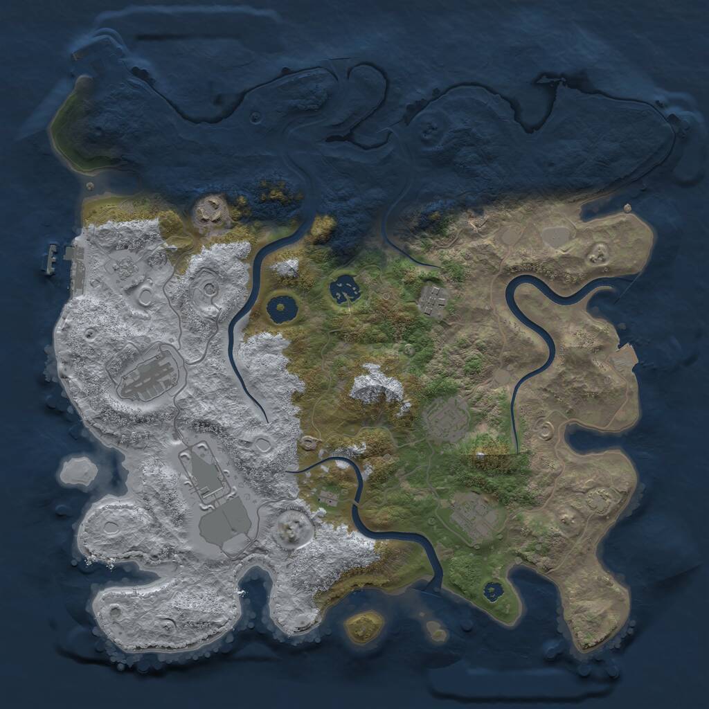 Rust Map: Procedural Map, Size: 3700, Seed: 729981202, 13 Monuments