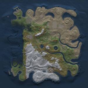Thumbnail Rust Map: Procedural Map, Size: 3500, Seed: 1764836658, 14 Monuments