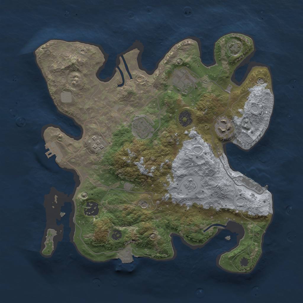 Rust Map: Procedural Map, Size: 3000, Seed: 94132230, 13 Monuments