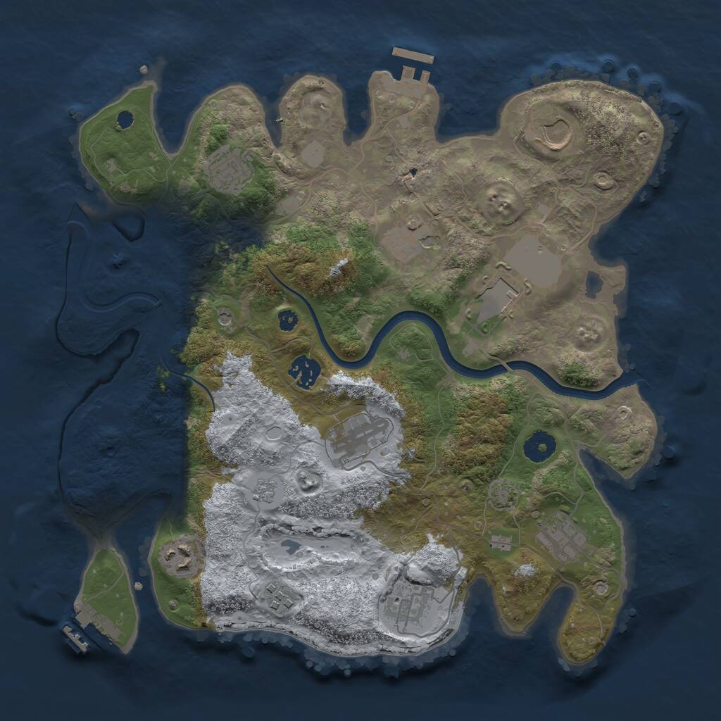 Rust Map: Procedural Map, Size: 3500, Seed: 995729123, 16 Monuments