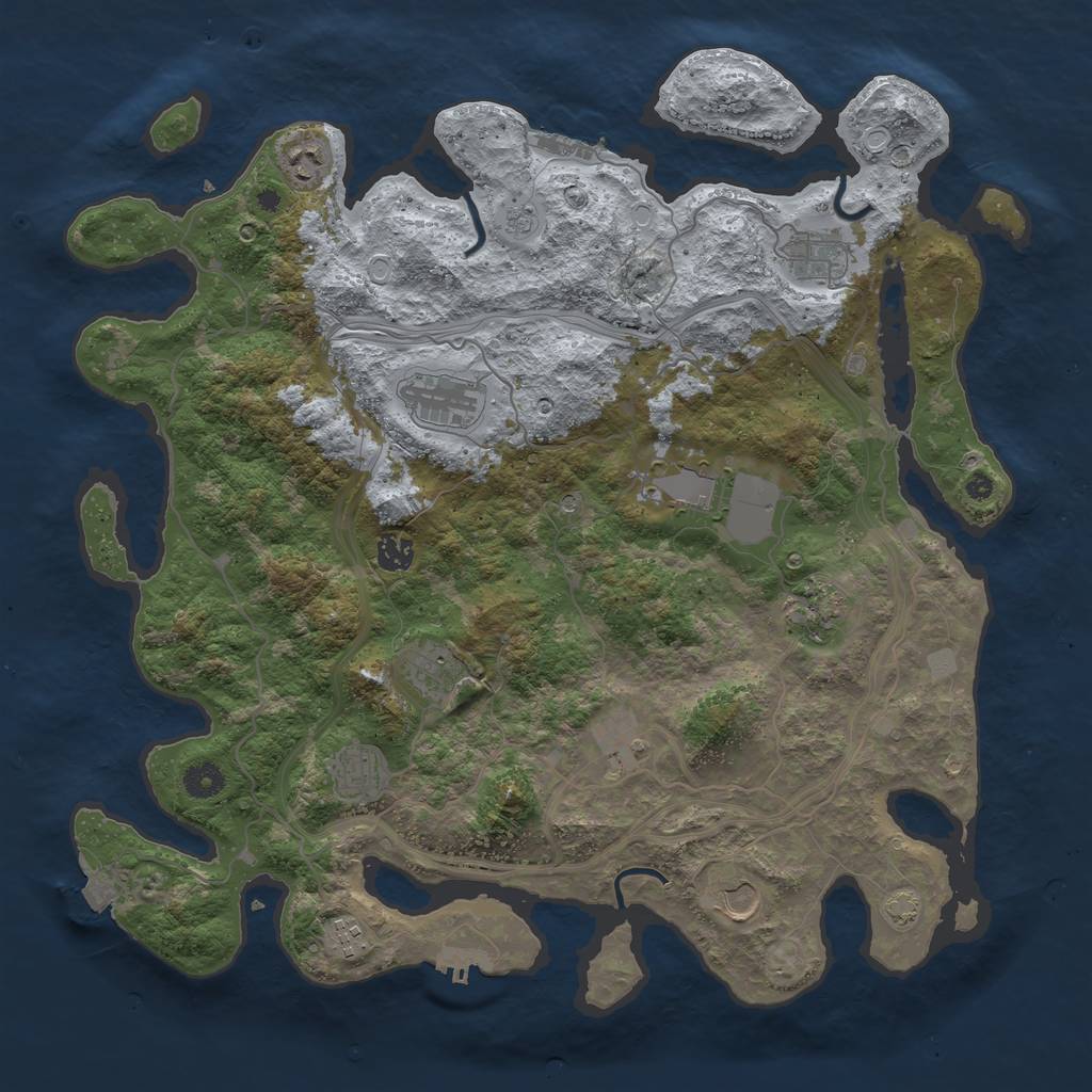 Rust Map: Procedural Map, Size: 4250, Seed: 1514327743, 19 Monuments