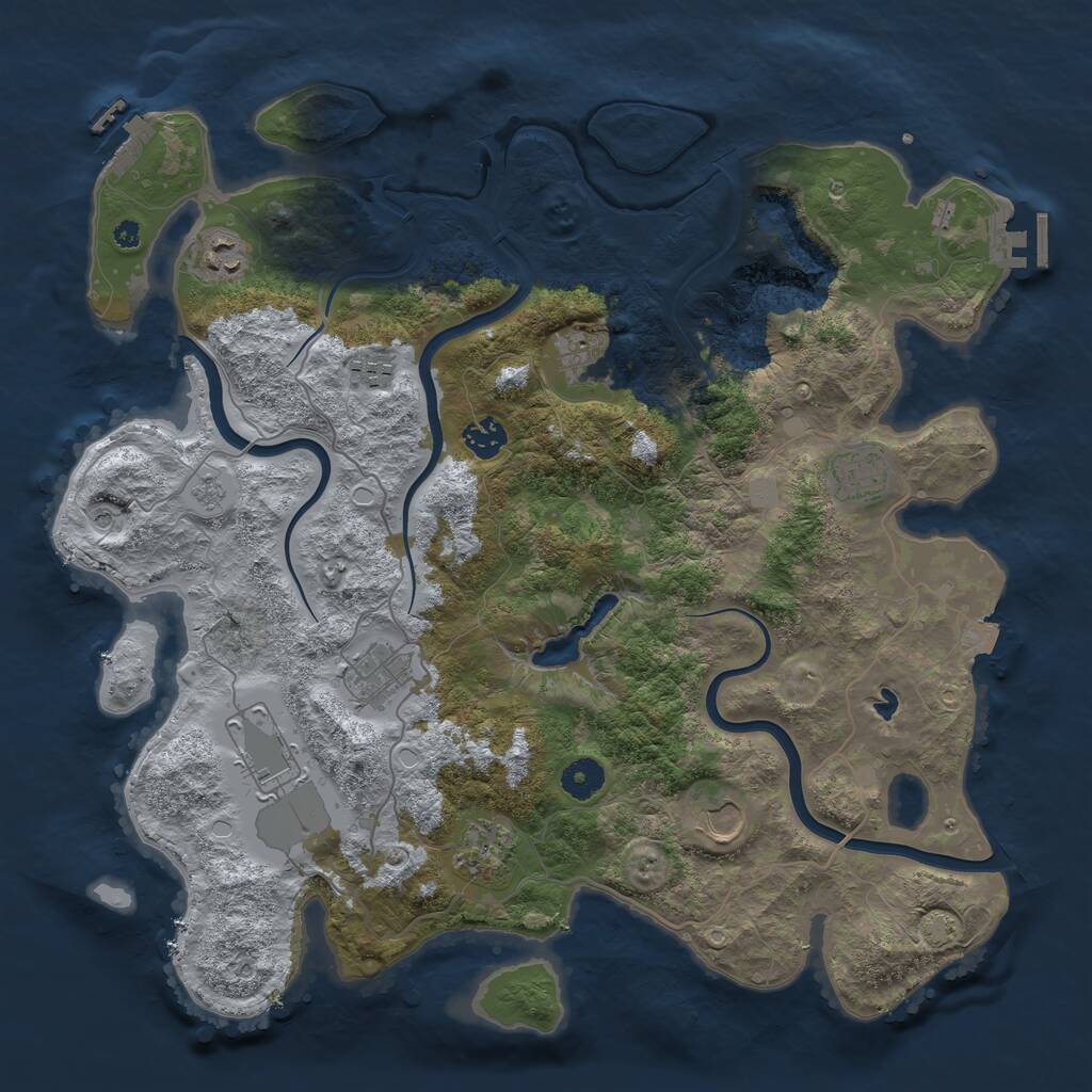 Rust Map: Procedural Map, Size: 4000, Seed: 1465042706, 15 Monuments