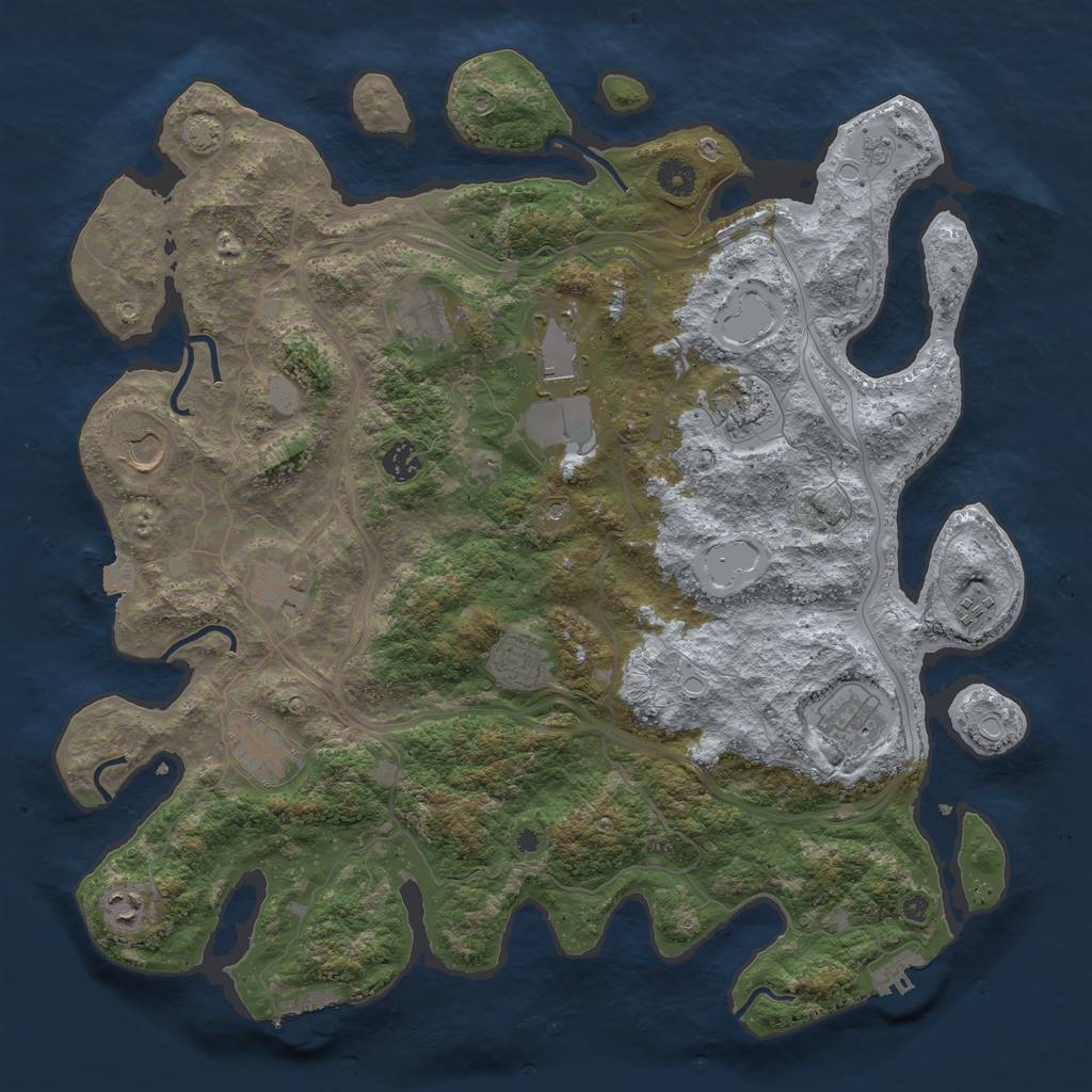 Rust Map: Procedural Map, Size: 4250, Seed: 442409185, 19 Monuments