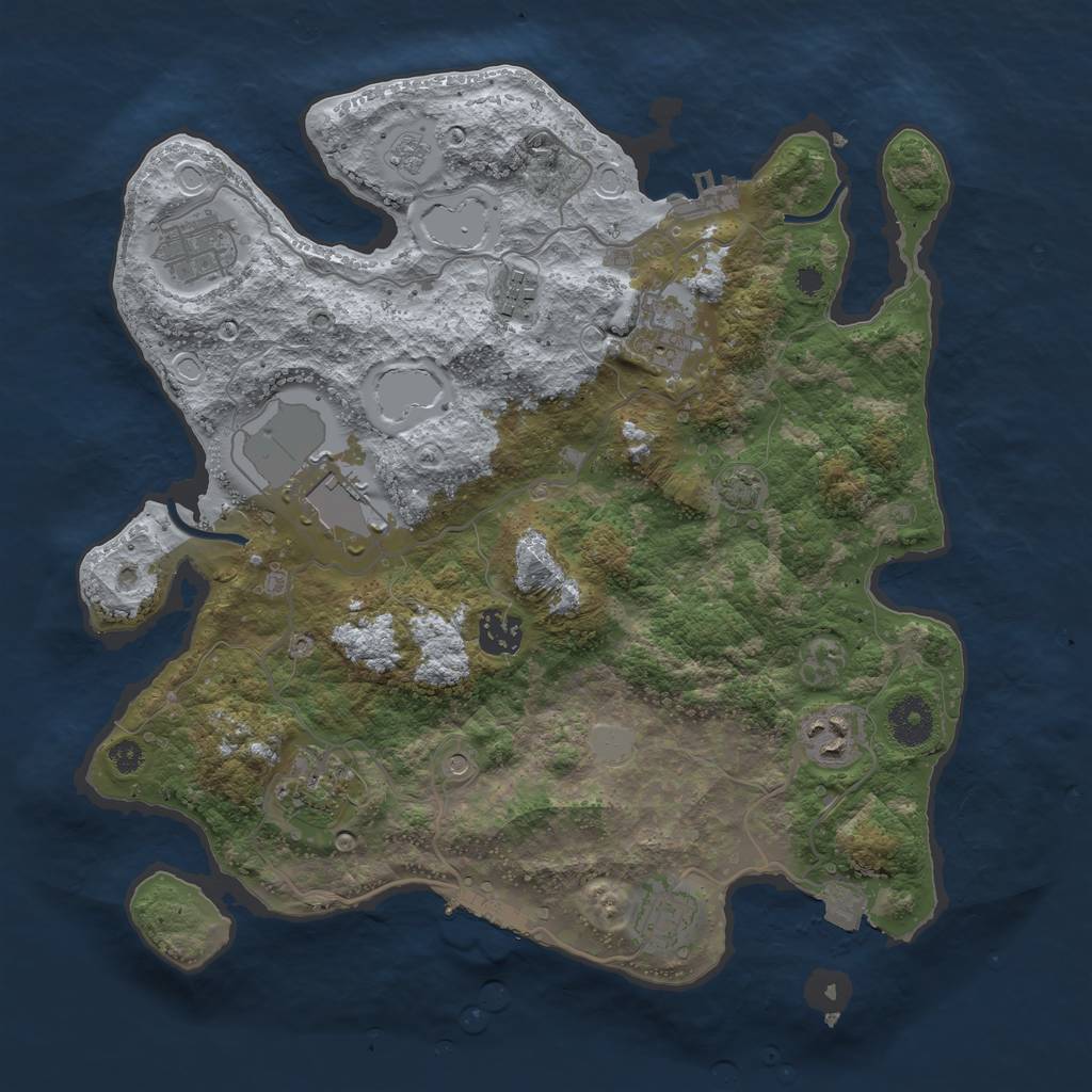 Rust Map: Procedural Map, Size: 3500, Seed: 1475431420, 16 Monuments