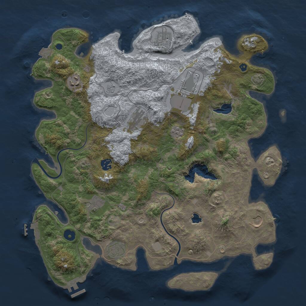 Rust Map: Procedural Map, Size: 4000, Seed: 1296661822, 15 Monuments
