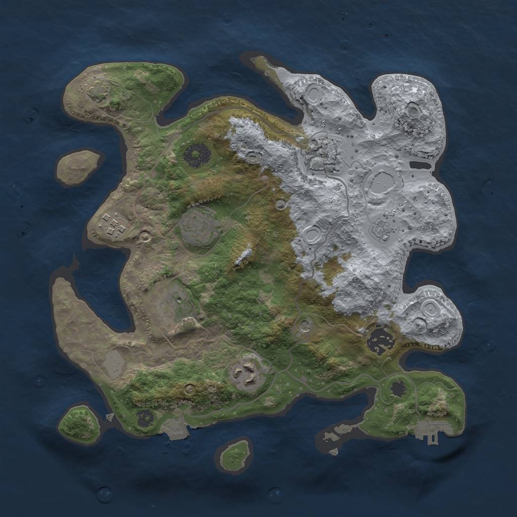 Rust Map: Procedural Map, Size: 3000, Seed: 9154607, 13 Monuments